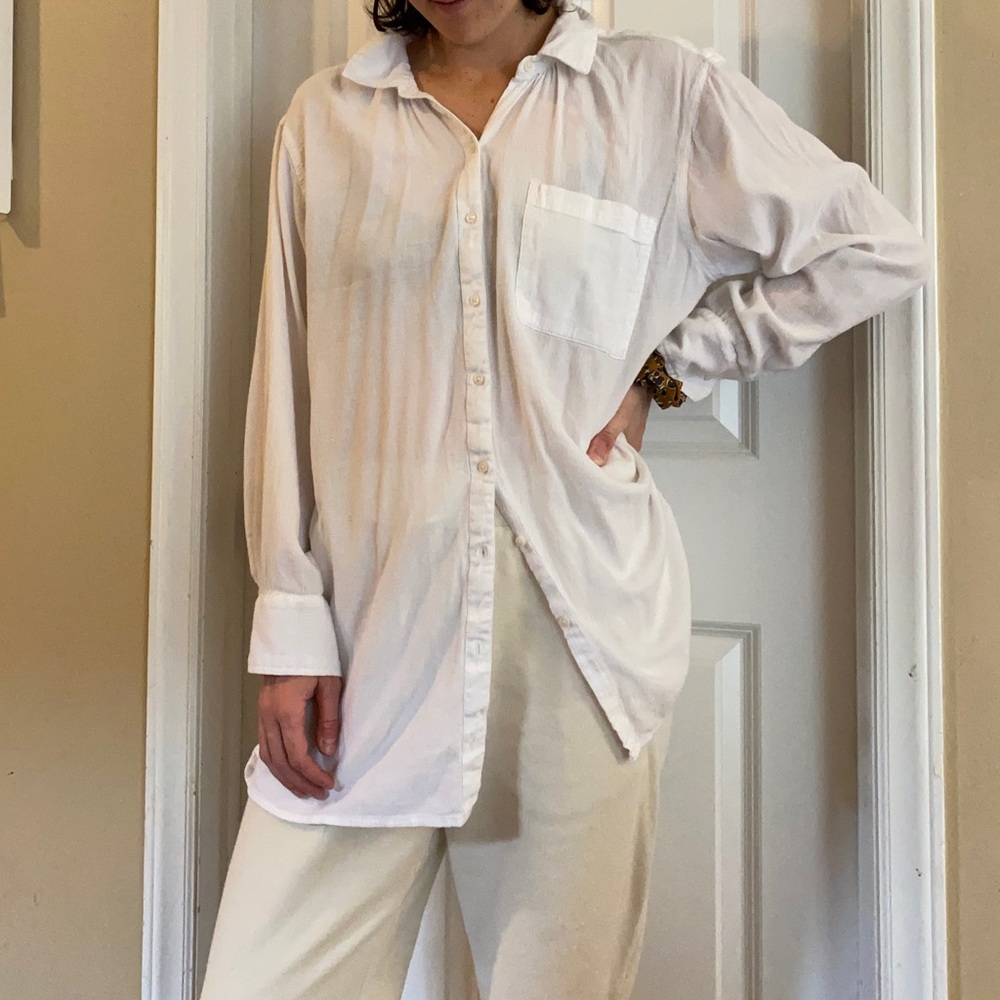 Aerie Button Up Tunic Shirt